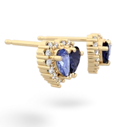 Tanzanite Halo 14K Yellow Gold earrings E7008