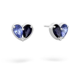 Tanzanite 'Our Heart' 14K White Gold earrings E5072