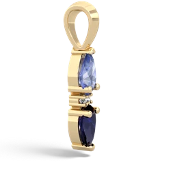 Tanzanite Bowtie Drop 14K Yellow Gold pendant P0865