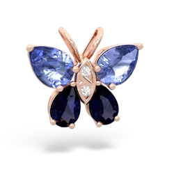 Tanzanite Butterfly 14K Rose Gold pendant P2215