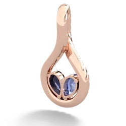 Tanzanite Pave Twist 'One Heart' 14K Rose Gold pendant P5360