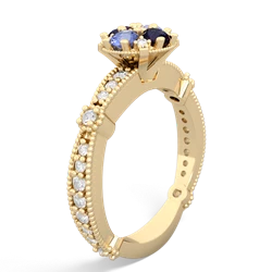 Tanzanite Sparkling Tiara Cluster 14K Yellow Gold ring R26293RD