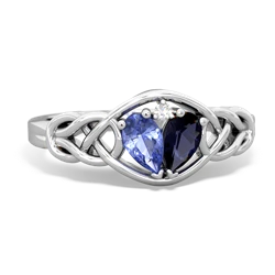 Tanzanite Celtic Love Knot 14K White Gold ring R5420