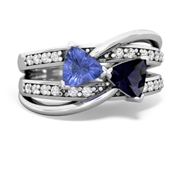 Tanzanite Bowtie 14K White Gold ring R2360