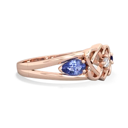 Tanzanite Hearts Intertwined 14K Rose Gold ring R5880