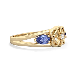 Tanzanite Hearts Intertwined 14K Yellow Gold ring R5880