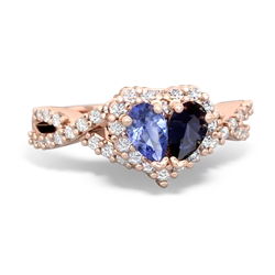 Tanzanite Diamond Twist 'One Heart' 14K Rose Gold ring R2640HRT