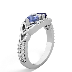 Tanzanite Sparkling Celtic Knot 14K White Gold ring R2645