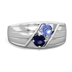 Tanzanite Men's Streamline 14K White Gold ring R0460