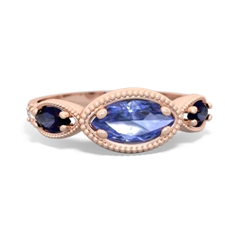 Tanzanite Milgrain Marquise 14K Rose Gold ring R5700