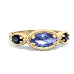 Tanzanite Milgrain Marquise 14K Yellow Gold ring R5700