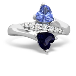 Tanzanite Heart To Heart 14K White Gold ring R2064