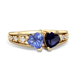 Tanzanite Heart To Heart 14K Yellow Gold ring R3342