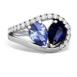 Tanzanite Nestled Heart Keepsake 14K White Gold ring R5650