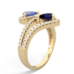 Tanzanite Diamond Dazzler 14K Yellow Gold ring R3000