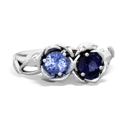 Tanzanite Rose Garden 14K White Gold ring R5510