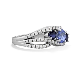 Tanzanite Three Stone Aurora 14K White Gold ring R3080