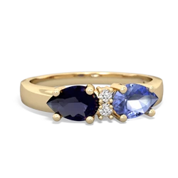 Tanzanite Pear Bowtie 14K Yellow Gold ring R0865