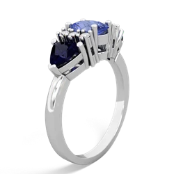 Tanzanite Antique Style Three Stone 14K White Gold ring R2186