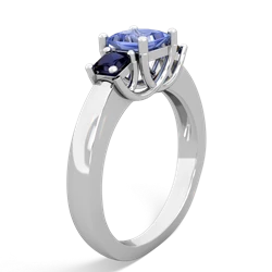 Tanzanite Three Stone Trellis 14K White Gold ring R4015