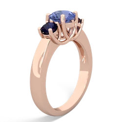 Tanzanite Three Stone Round Trellis 14K Rose Gold ring R4018