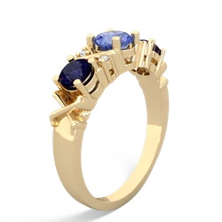 Tanzanite Hugs And Kisses 14K Yellow Gold ring R5016