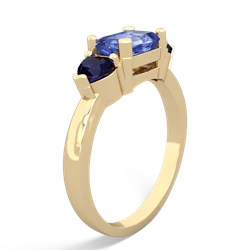 Tanzanite Three Stone 14K Yellow Gold ring R5235