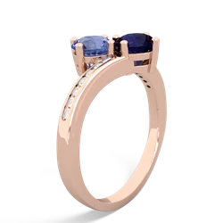 Tanzanite Channel Set Two Stone 14K Rose Gold ring R5303