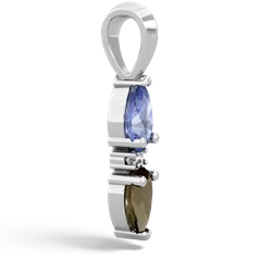 Tanzanite Bowtie Drop 14K White Gold pendant P0865