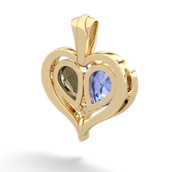 Tanzanite Two Become One 14K Yellow Gold pendant P5330