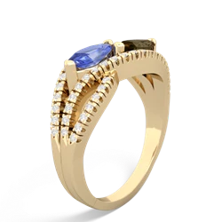 Tanzanite Diamond Rivers 14K Yellow Gold ring R3070