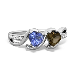 Tanzanite Side By Side 14K White Gold ring R3090