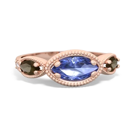 Tanzanite Milgrain Marquise 14K Rose Gold ring R5700