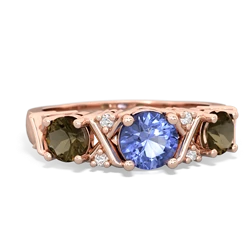 Tanzanite Hugs And Kisses 14K Rose Gold ring R5016