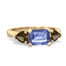 Tanzanite Three Stone 14K Yellow Gold ring R5235