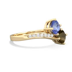 Tanzanite Channel Set Two Stone 14K Yellow Gold ring R5303