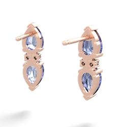 Tanzanite Bowtie Drop 14K Rose Gold earrings E0865