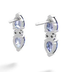 Tanzanite Bowtie Drop 14K White Gold earrings E0865