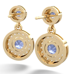 Tanzanite Halo Dangle 14K Yellow Gold earrings E5319