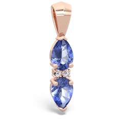 Tanzanite Bowtie Drop 14K Rose Gold pendant P0865