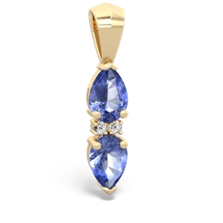 Tanzanite Bowtie Drop 14K Yellow Gold pendant P0865