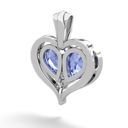 Tanzanite Two Become One 14K White Gold pendant P5330