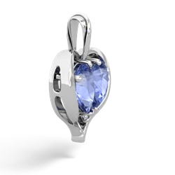 Tanzanite Two Become One 14K White Gold pendant P5330