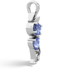 Tanzanite Kitten 14K White Gold pendant P5780