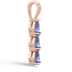 Sapphire Dew Drops 14K Rose Gold pendant P2251