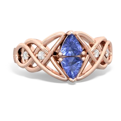 Tanzanite Keepsake Celtic Knot 14K Rose Gold ring R5300