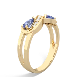 Tanzanite Diamond Infinity 14K Yellow Gold ring R5390