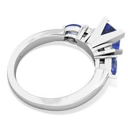 Lab Sapphire 6Mm Princess Eternal Embrace Engagement 14K White Gold ring C2002