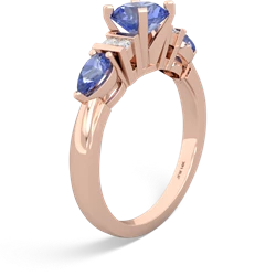 Lab Sapphire 6Mm Round Eternal Embrace Engagement 14K Rose Gold ring R2005