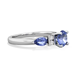 Lab Sapphire 6Mm Round Eternal Embrace Engagement 14K White Gold ring R2005